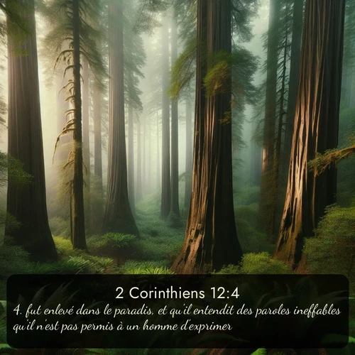 Segond 2 Corinthiens  ; image nature: image avec le verset biblique :fut enlevé dans le paradis, et qu&#039;il entendit des paroles ineffables qu&#039;il n&#039;est pas permis à un homme d&#039;exprimer. ;  ; 12:4