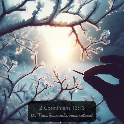 Segond 2 Corinthiens  ; image nature: image avec le verset biblique :Tous les saints vous saluent. ;  ; 13:13