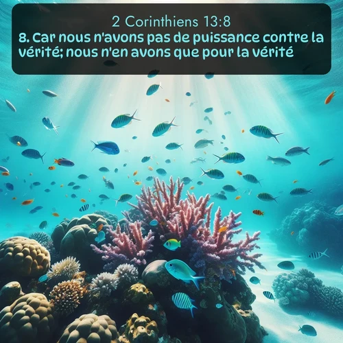 Segond 2 Corinthiens  ; image nature: image avec le verset biblique :Car nous n&#039;avons pas de puissance contre la vérité; nous n&#039;en avons que pour la vérité. ;  ; 13:8