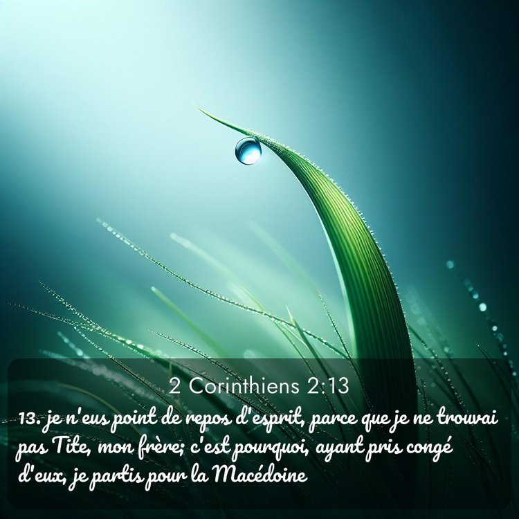 Segond 2 Corinthiens 2:13