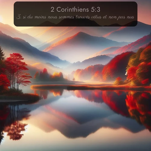 Segond 2 Corinthiens  ; image nature: image avec le verset biblique :si du moins nous sommes trouvés vêtus et non pas nus. ;  ; 5:3