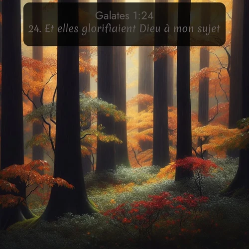 Segond Galates  ; image nature: image avec le verset biblique :Et elles glorifiaient Dieu à mon sujet. ;  ; 1:24
