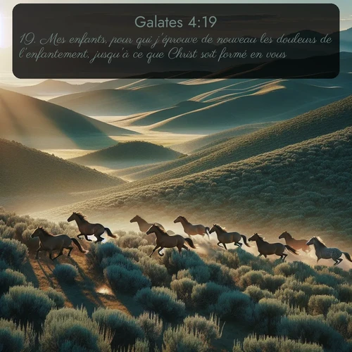 Segond Galates  ; image nature: image avec le verset biblique :Mes enfants, pour qui j&#039;éprouve de nouveau les douleurs de l&#039;enfantement, jusqu&#039;à ce que Christ soit formé en vous, ;  ; 4:19