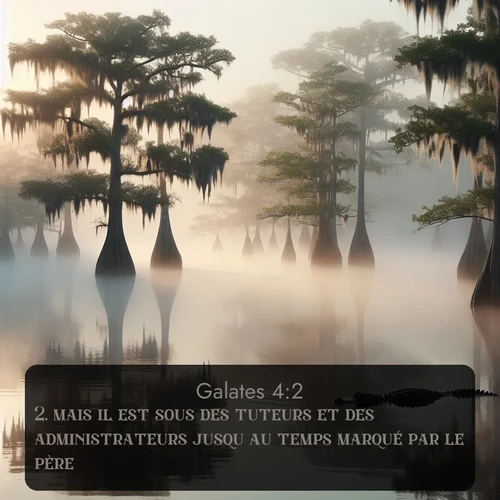 Segond Galates  ; image nature: image avec le verset biblique :mais il est sous des tuteurs et des administrateurs jusqu&#039;au temps marqué par le père. ;  ; 4:2