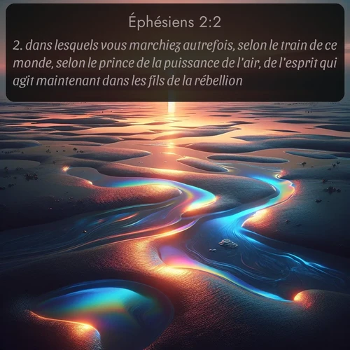 Segond Éphésiens  ; image nature: image avec le verset biblique :dans lesquels vous marchiez autrefois, selon le train de ce monde, selon le prince de la puissance de l&#039;air, de l&#039;esprit qui agit maintenant dans les fils de la rébellion. ;  ; 2:2