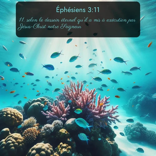 Segond Éphésiens  ; image nature: image avec le verset biblique :selon le dessein éternel qu&#039;il a mis à exécution par Jésus-Christ notre Seigneur, ;  ; 3:11