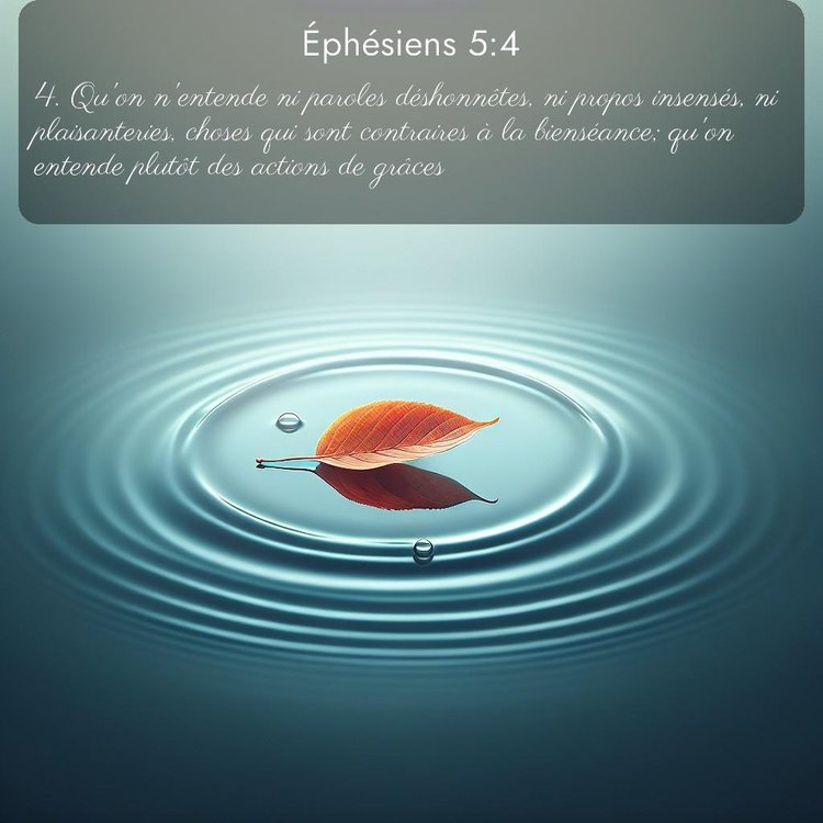 Segond Éphésiens 5:4