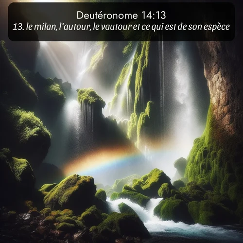 Segond Deutéronome  ; image nature: image avec le verset biblique :le milan, l&#039;autour, le vautour et ce qui est de son espèce; ;  ; 14:13