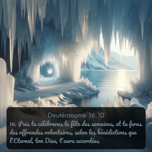 Segond Deutéronome  ; image nature: image avec le verset biblique :Puis tu célébreras la fête des semaines, et tu feras des offrandes volontaires, selon les bénédictions que l&#039;Eternel, ton Dieu, t&#039;aura accordées. ;  ; 16:10