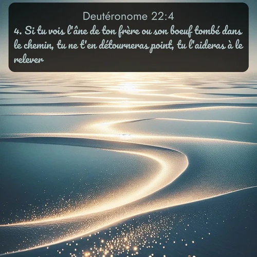 Segond Deutéronome  ; image nature: image avec le verset biblique :Si tu vois l&#039;âne de ton frère ou son boeuf tombé dans le chemin, tu ne t&#039;en détourneras point, tu l&#039;aideras à le relever. ;  ; 22:4