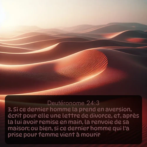 Segond Deutéronome  ; image nature: image avec le verset biblique :Si ce dernier homme la prend en aversion, écrit pour elle une lettre de divorce, et, après la lui avoir remise en main, la renvoie de sa maison; ou bien, si ce dernier homme qui l&#039;a prise pour femme vient à mourir, ;  ; 24:3