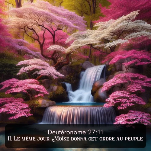 Segond Deutéronome  ; image nature: image avec le verset biblique :Le même jour, Moïse donna cet ordre au peuple: ;  ; 27:11