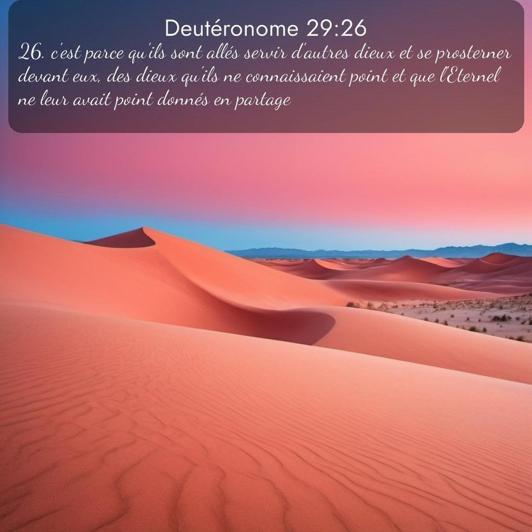 Segond Deutéronome 29:26