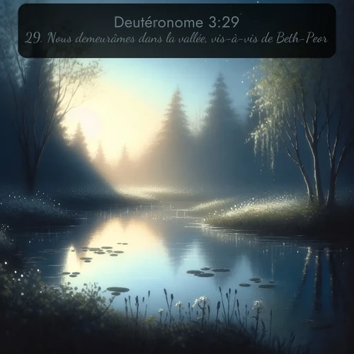 Segond Deutéronome  ; image nature: image avec le verset biblique :Nous demeurâmes dans la vallée, vis-à-vis de Beth-Peor. ;  ; 3:29