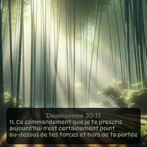 Segond Deutéronome  ; image nature: image avec le verset biblique :Ce commandement que je te prescris aujourd&#039;hui n&#039;est certainement point au-dessus de tes forces et hors de ta portée. ;  ; 30:11