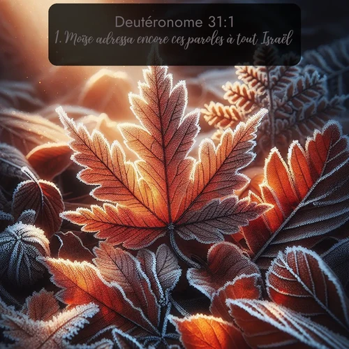 Segond Deutéronome  ; image nature: image avec le verset biblique :Moïse adressa encore ces paroles à tout Israël: ;  ; 31:1