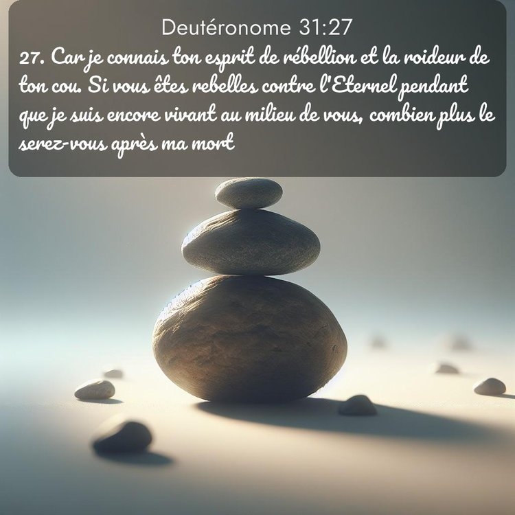 Segond Deutéronome 31:27