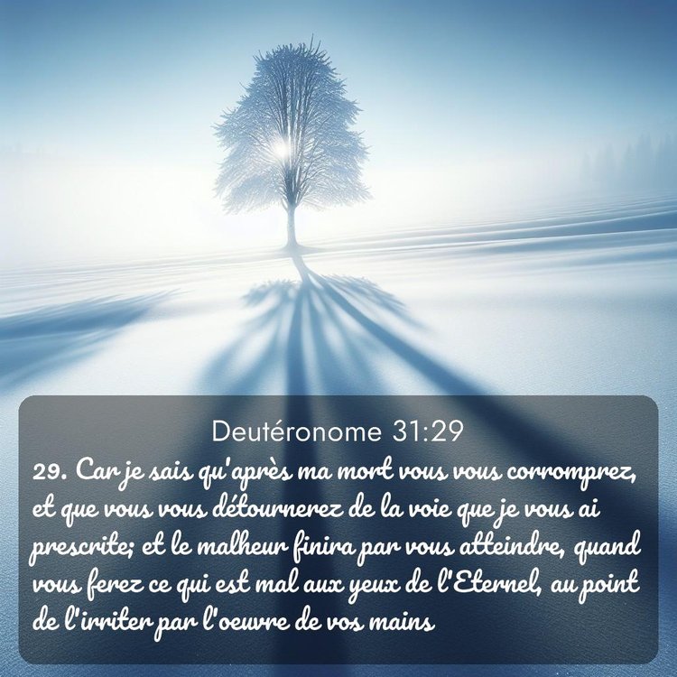 Segond Deutéronome 31:29