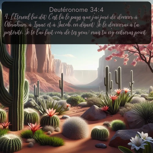 Segond Deutéronome  ; image nature: image avec le verset biblique :L&#039;Eternel lui dit: C&#039;est là le pays que j&#039;ai juré de donner à Abraham, à Isaac et à Jacob, en disant: Je le donnerai à ta postérité. Je te l&#039;ai fait voir de tes yeux; mais tu n&#039;y entreras point. ;  ; 34:4