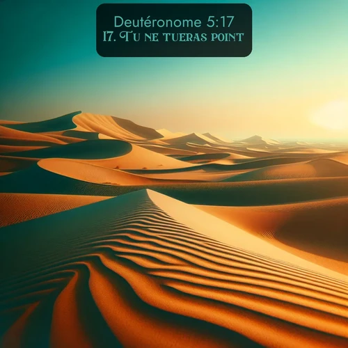 Segond Deutéronome  ; image nature: image avec le verset biblique :Tu ne tueras point. ;  ; 5:17