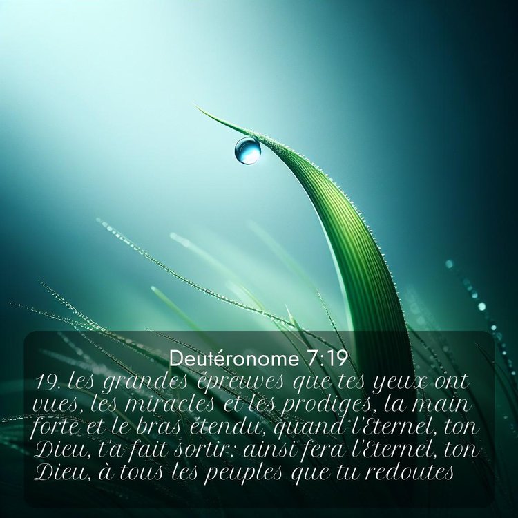 Segond Deutéronome 7:19