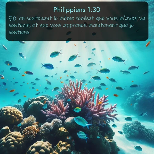 Segond Philippiens  ; image nature: image avec le verset biblique :en soutenant le même combat que vous m&#039;avez vu soutenir, et que vous apprenez maintenant que je soutiens. ;  ; 1:30