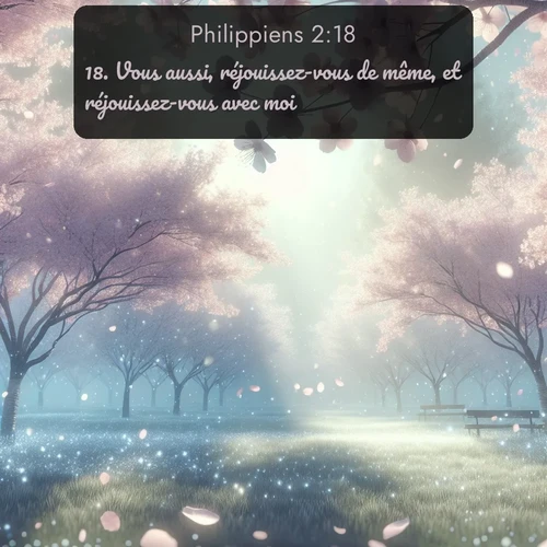 Segond Philippiens  ; image nature: image avec le verset biblique :Vous aussi, réjouissez-vous de même, et réjouissez-vous avec moi. ;  ; 2:18