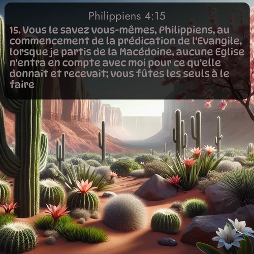 Segond Philippiens  ; image nature: image avec le verset biblique :Vous le savez vous-mêmes, Philippiens, au commencement de la prédication de l&#039;Evangile, lorsque je partis de la Macédoine, aucune Eglise n&#039;entra en compte avec moi pour ce qu&#039;elle donnait et recevait; vous fûtes les seuls à le faire, ;  ; 4:15