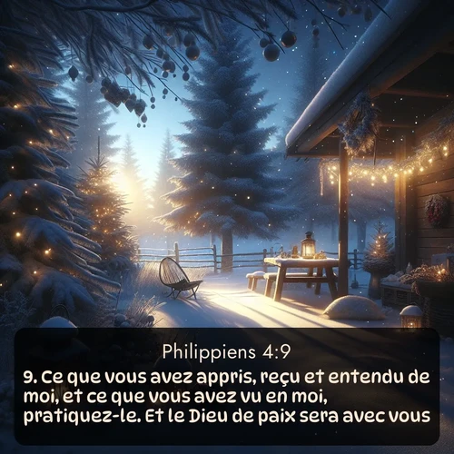 Segond Philippiens  ; image nature: image avec le verset biblique :Ce que vous avez appris, reçu et entendu de moi, et ce que vous avez vu en moi, pratiquez-le. Et le Dieu de paix sera avec vous. ;  ; 4:9