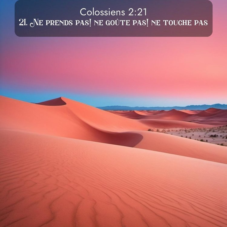 Segond Colossiens 2:21