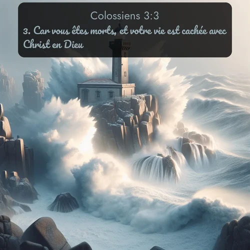 Segond Colossiens  ; image nature: image avec le verset biblique :Car vous êtes morts, et votre vie est cachée avec Christ en Dieu. ;  ; 3:3