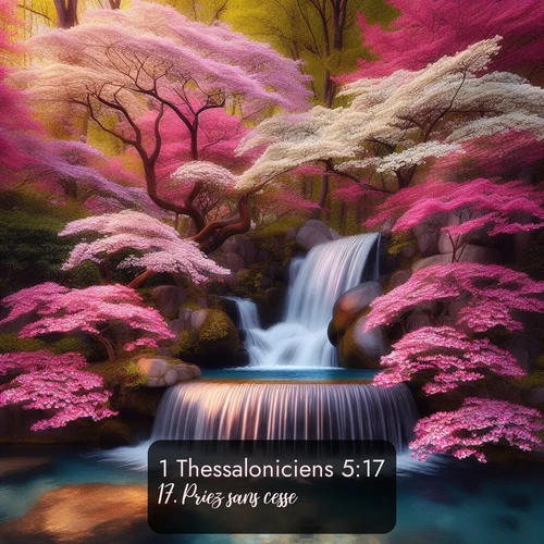 Segond 1 Thessaloniciens  ; image nature: image avec le verset biblique :Priez sans cesse. ;  ; 5:17