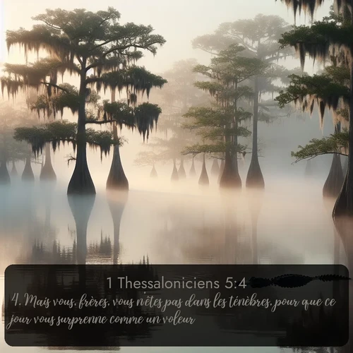 Segond 1 Thessaloniciens  ; image nature: image avec le verset biblique :Mais vous, frères, vous n&#039;êtes pas dans les ténèbres, pour que ce jour vous surprenne comme un voleur; ;  ; 5:4