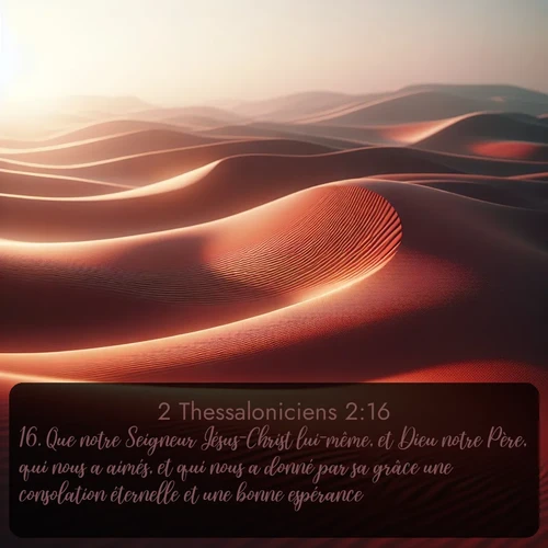 Segond 2 Thessaloniciens  ; image nature: image avec le verset biblique :Que notre Seigneur Jésus-Christ lui-même, et Dieu notre Père, qui nous a aimés, et qui nous a donné par sa grâce une consolation éternelle et une bonne espérance, ;  ; 2:16