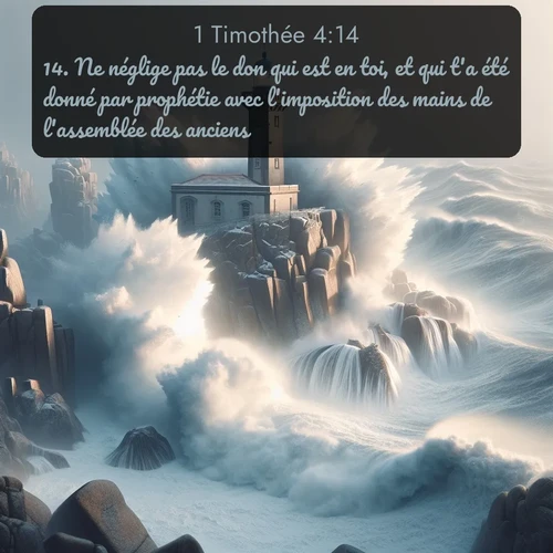 Segond 1 Timothée  ; image nature: image avec le verset biblique :Ne néglige pas le don qui est en toi, et qui t&#039;a été donné par prophétie avec l&#039;imposition des mains de l&#039;assemblée des anciens. ;  ; 4:14