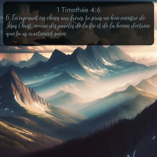 Segond 1 Timothée  ; image nature: image avec le verset biblique :En exposant ces choses aux frères, tu seras un bon ministre de Jésus Christ, nourri des paroles de la foi et de la bonne doctrine que tu as exactement suivie. ;  ; 4:6