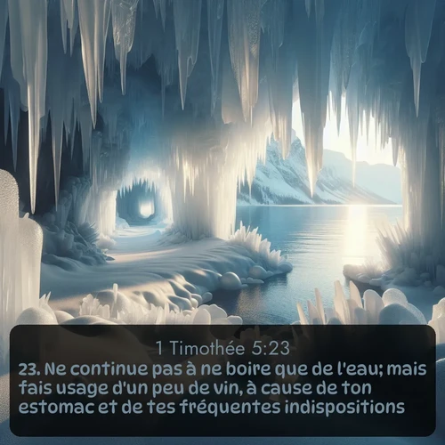 Segond 1 Timothée  ; image nature: image avec le verset biblique :Ne continue pas à ne boire que de l&#039;eau; mais fais usage d&#039;un peu de vin, à cause de ton estomac et de tes fréquentes indispositions. ;  ; 5:23