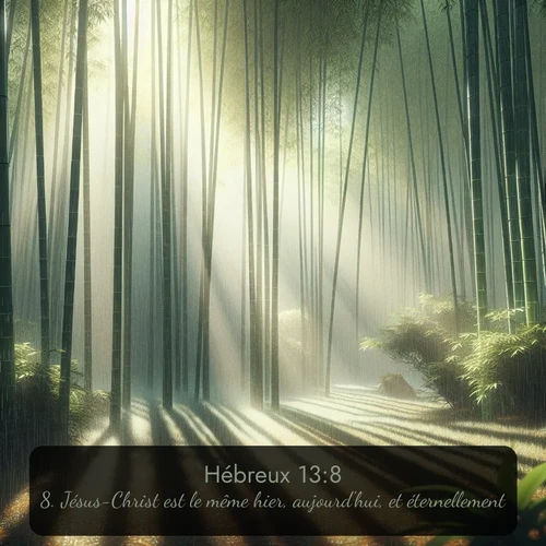Segond Hébreux  ; image nature: image avec le verset biblique :Jésus-Christ est le même hier, aujourd&#039;hui, et éternellement. ;  ; 13:8