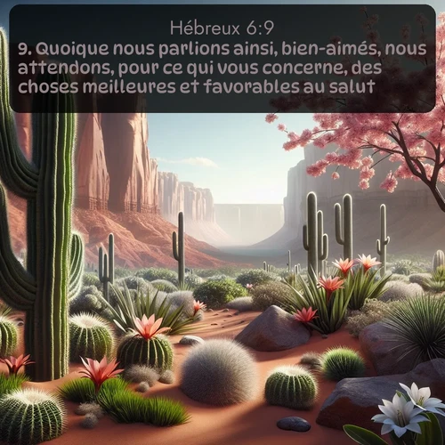 Segond Hébreux  ; image nature: image avec le verset biblique :Quoique nous parlions ainsi, bien-aimés, nous attendons, pour ce qui vous concerne, des choses meilleures et favorables au salut. ;  ; 6:9
