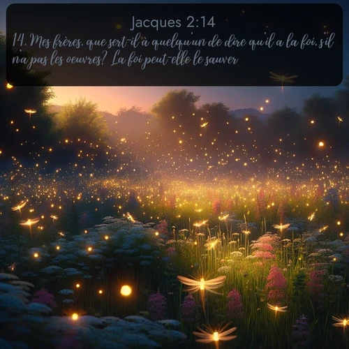 Segond Jacques  ; image nature: image avec le verset biblique :Mes frères, que sert-il à quelqu&#039;un de dire qu&#039;il a la foi, s&#039;il n&#039;a pas les oeuvres? La foi peut-elle le sauver? ;  ; 2:14