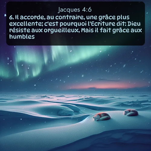 Segond Jacques  ; image nature: image avec le verset biblique :Il accorde, au contraire, une grâce plus excellente; c&#039;est pourquoi l&#039;Ecriture dit: Dieu résiste aux orgueilleux, Mais il fait grâce aux humbles. ;  ; 4:6