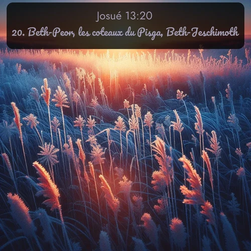 Segond Josué  ; image nature: image avec le verset biblique :Beth-Peor, les coteaux du Pisga, Beth-Jeschimoth, ;  ; 13:20
