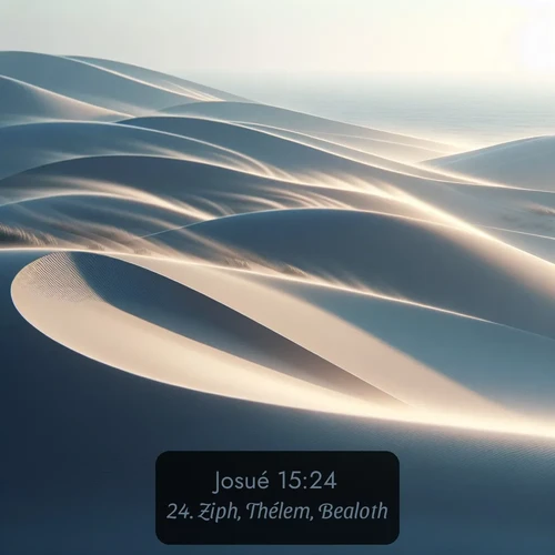 Segond Josué  ; image nature: image avec le verset biblique :Ziph, Thélem, Bealoth, ;  ; 15:24