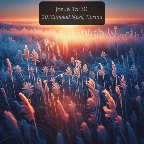 Segond Josué  ; image nature: image avec le verset biblique :Eltholad, Kesil, Horma, ;  ; 15:30