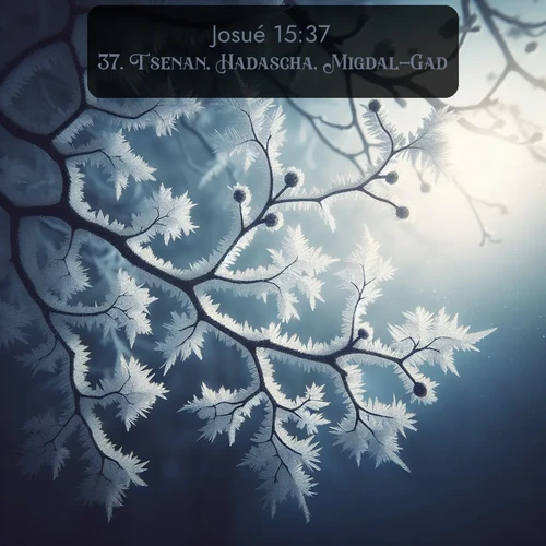 Segond Josué  ; image nature: image avec le verset biblique :Tsenan, Hadascha, Migdal-Gad, ;  ; 15:37