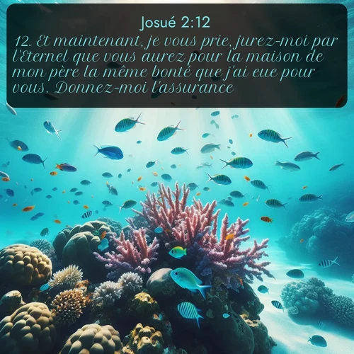 Segond Josué  ; image nature: image avec le verset biblique :Et maintenant, je vous prie, jurez-moi par l&#039;Eternel que vous aurez pour la maison de mon père la même bonté que j&#039;ai eue pour vous. Donnez-moi l&#039;assurance ;  ; 2:12