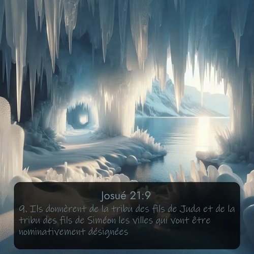 Segond Josué  ; image nature: image avec le verset biblique :Ils donnèrent de la tribu des fils de Juda et de la tribu des fils de Siméon les villes qui vont être nominativement désignées, ;  ; 21:9