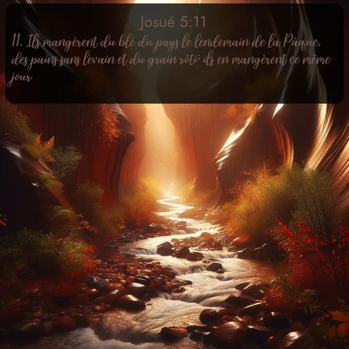 Segond Josué  ; image nature: image avec le verset biblique :Ils mangèrent du blé du pays le lendemain de la Pâque, des pains sans levain et du grain rôti; ils en mangèrent ce même jour. ;  ; 5:11