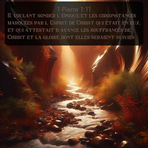 Segond 1 Pierre  ; image nature: image avec le verset biblique :voulant sonder l&#039;époque et les circonstances marquées par l&#039;Esprit de Christ qui était en eux, et qui attestait d&#039;avance les souffrances de Christ et la gloire dont elles seraient suivies. ;  ; 1:11