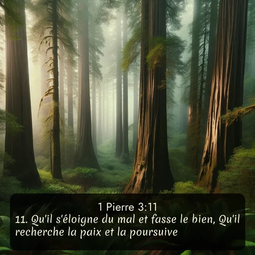 Segond 1 Pierre  ; image nature: image avec le verset biblique :Qu&#039;il s&#039;éloigne du mal et fasse le bien, Qu&#039;il recherche la paix et la poursuive; ;  ; 3:11